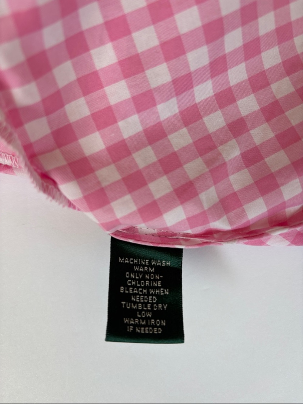 Vintage Ralph Lauren Peplum Gingham Check Pink White Preppy Cottage Top Womens 6 - Picture 5 of 12